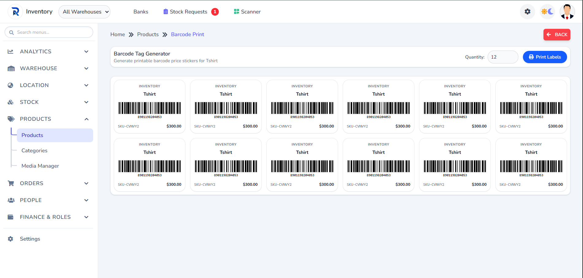 Barcode Generator Tech - Rynoex ERP